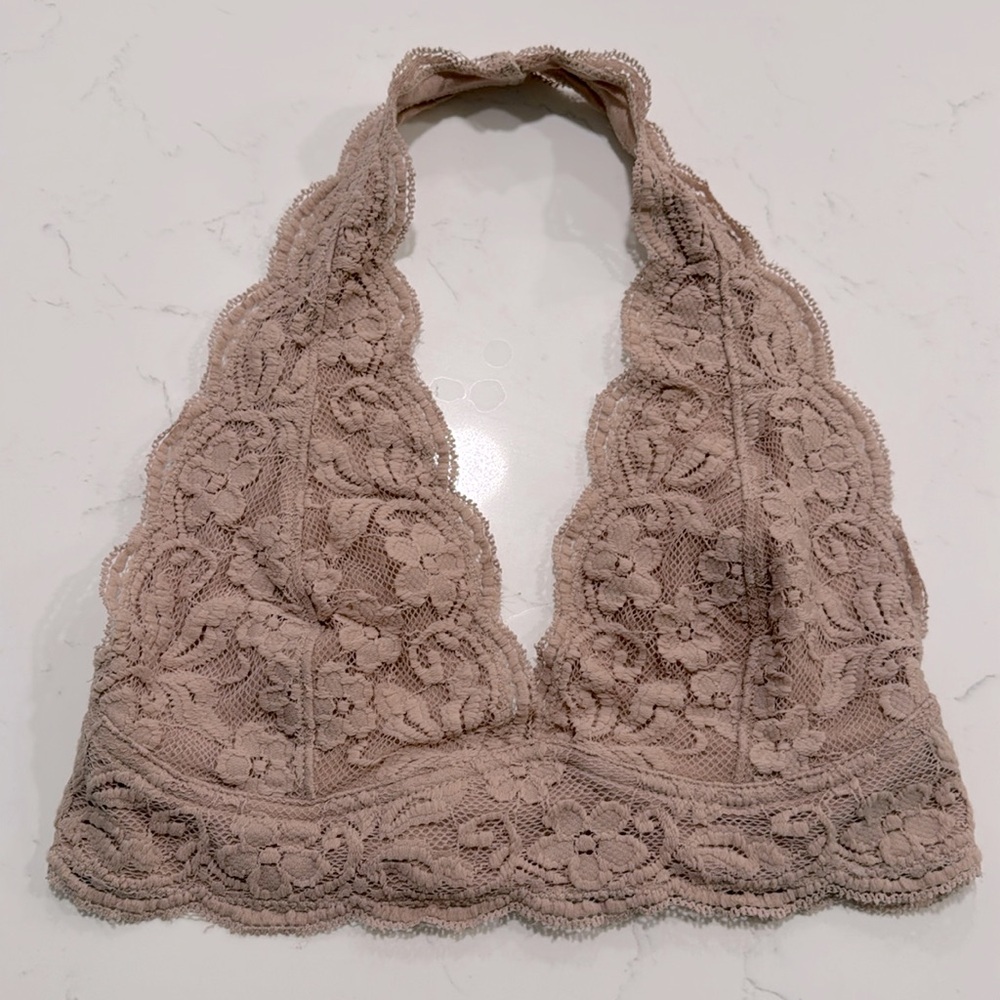 Pins and Needles Lace Nude Bralette Size M